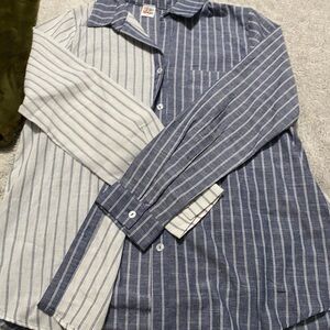 Striped Blue and White Women's Button Down Shirt